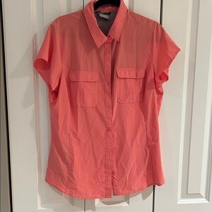 Vibrant Coral Button-Down Shirt